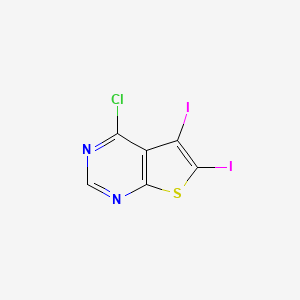 4-Chloro-5,6-diiodothieno[2,3-d]pyrimidine chemical structure (CAS 1799610-91-5)