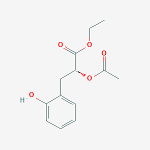 (R)-Ethyl 2-acetoxy-3-(2-hydroxyphenyl)propanoate chemical structure (CAS 1799611-07-6)