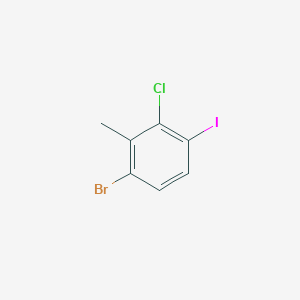 1-Bromo-3-chloro-4-iodo-2-methylbenzene chemical structure (CAS 1799612-41-1)