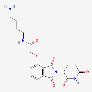 N-(4-Aminobutyl)-2-((2-(2,6-dioxopiperidin-3-yl)-1,3-dioxoisoindolin-4-yl)oxy)acetamide chemical structure (CAS 1799711-24-2)