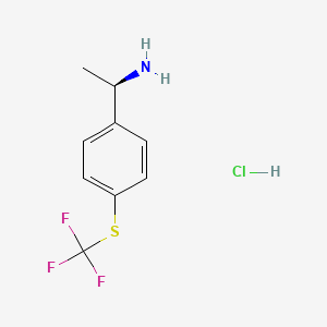 (R)-1-(4-((Trifluoromethyl)thio)phenyl)ethanamine hydrochloride chemical structure (CAS 1800240-39-4)
