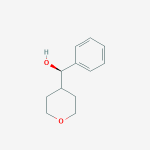 (R)-(Oxan-4-yl)(phenyl)methanol chemical structure (CAS 1800345-36-1)