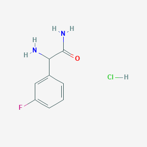 2-Amino-2-(3-fluorophenyl)acetamide hydrochloride chemical structure (CAS 1801739-59-2)