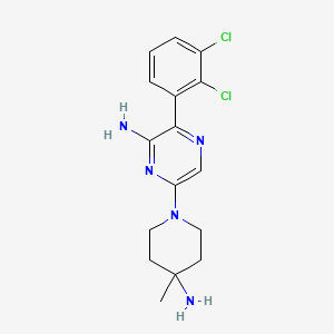 6-(4-Amino-4-methylpiperidin-1-yl)-3-(2,3-dichlorophenyl)pyrazin-2-amine chemical structure (CAS 1801747-42-1)