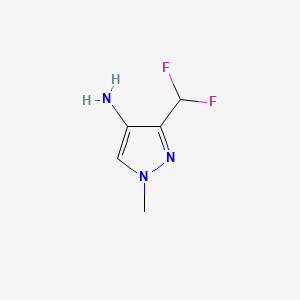 3-(Difluoromethyl)-1-methyl-1H-pyrazol-4-amine chemical structure (CAS 1801762-09-3)