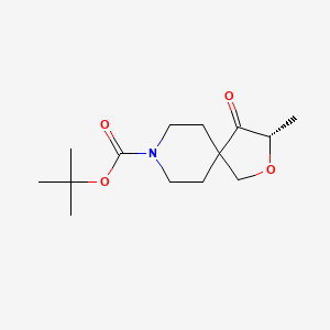2-Oxa-8-azaspiro[4.5]decane-8-carboxylic acid, 3-methyl-4-oxo-, 1,1-dimethylethyl ester, (3S)- chemical structure (CAS 1801766-83-5)
