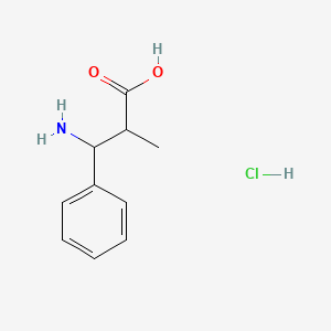 3-Amino-2-methyl-3-phenylpropanoic acid hydrochloride chemical structure (CAS 180182-02-9)