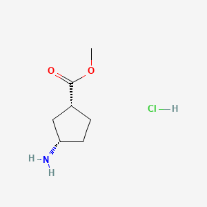 (1R,3S)-Methyl 3-aminocyclopentanecarboxylate hydrochloride chemical structure (CAS 180196-56-9)