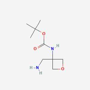 tert-Butyl (3-(aminomethyl)oxetan-3-yl)carbamate chemical structure (CAS 1802048-96-9)
