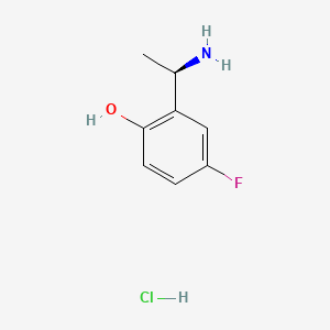 (R)-2-(1-Aminoethyl)-4-fluorophenol hydrochloride chemical structure (CAS 1802222-53-2)