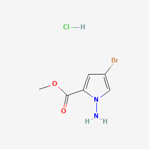 Methyl 1-amino-4-bromo-1H-pyrrole-2-carboxylate monohydrochloride chemical structure (CAS 1802489-57-1)