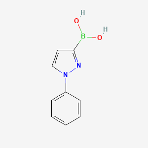 (1-Phenyl-1H-pyrazol-3-yl)boronic acid chemical structure (CAS 1802503-32-7)