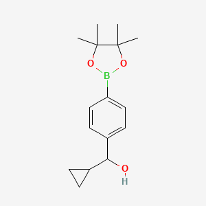 Cyclopropyl(4-(4,4,5,5-tetramethyl-1,3,2-dioxaborolan-2-yl)phenyl)methanol chemical structure (CAS 1802670-05-8)