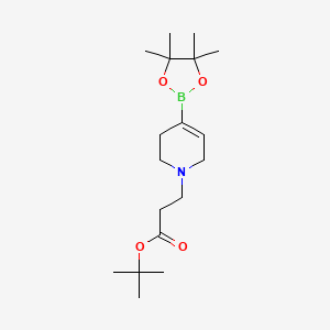 tert-Butyl 3-(4-(4,4,5,5-tetramethyl-1,3,2-dioxaborolan-2-yl)-3,6-dihydropyridin-1(2H)-yl)propanoate chemical structure (CAS 1802892-92-7)