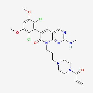 8-(3-(4-Acryloylpiperazin-1-yl)propyl)-6-(2,6-dichloro-3,5-dimethoxyphenyl)-2-(methylamino)pyrido[2,3-d]pyrimidin-7(8H)-one chemical structure (CAS 1802929-43-6)
