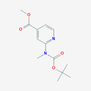 Methyl 2-((tert-butoxycarbonyl)(methyl)amino)isonicotinate chemical structure (CAS 1803272-57-2)