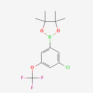 2-(3-Chloro-5-(trifluoromethoxy)phenyl)-4,4,5,5-tetramethyl-1,3,2-dioxaborolane chemical structure (CAS 1803320-97-9)