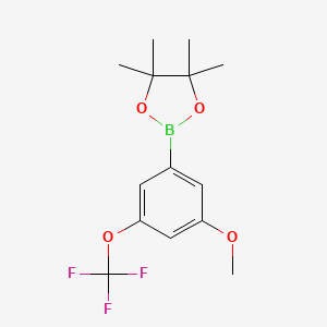 2-(3-Methoxy-5-(trifluoromethoxy)phenyl)-4,4,5,5-tetramethyl-1,3,2-dioxaborolane chemical structure (CAS 1803320-99-1)
