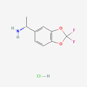 (R)-1-(2,2-Difluorobenzo[d][1,3]dioxol-5-yl)ethan-1-amine hydrochloride chemical structure (CAS 1803330-28-0)