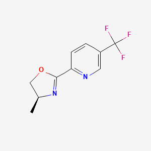 (S)-4-Methyl-2-(5-(trifluoromethyl)pyridin-2-yl)-4,5-dihydrooxazole chemical structure (CAS 1803416-27-4)