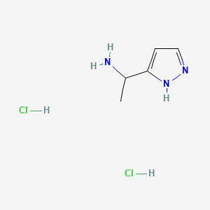 1-(1H-Pyrazol-3-yl)ethan-1-amine dihydrochloride chemical structure (CAS 1803571-44-9)