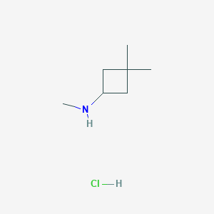 N,3,3-Trimethylcyclobutan-1-amine hydrochloride chemical structure (CAS 1803572-39-5)