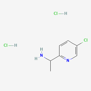 1-(5-Chloropyridin-2-yl)ethan-1-amine dihydrochloride chemical structure (CAS 1803583-32-5)
