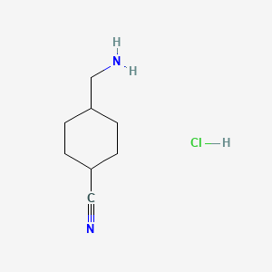 4-(Aminomethyl)cyclohexane-1-carbonitrile hydrochloride chemical structure (CAS 1803583-77-8)
