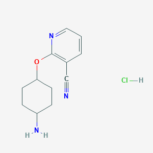 2-((4-Aminocyclohexyl)oxy)nicotinonitrile hydrochloride chemical structure (CAS 1803583-89-2)