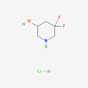 5,5-Difluoropiperidin-3-ol hydrochloride chemical structure (CAS 1803584-46-4)