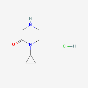1-Cyclopropylpiperazin-2-one hydrochloride chemical structure (CAS 1803584-95-3)
