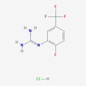 1-(2-Fluoro-5-(trifluoromethyl)phenyl)guanidine hydrochloride chemical structure (CAS 1803587-42-9)