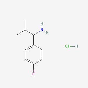 1-(4-Fluorophenyl)-2-methylpropan-1-amine hydrochloride chemical structure (CAS 1803588-71-7)