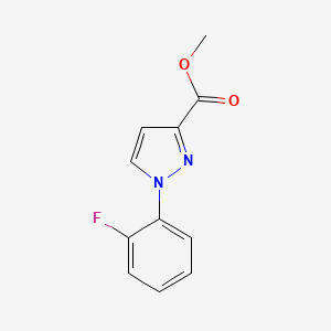 Methyl 1-(2-fluorophenyl)-1H-pyrazole-3-carboxylate chemical structure (CAS 1803590-43-3)