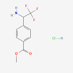 Methyl 4-(1-amino-2,2,2-trifluoroethyl)benzoate hydrochloride chemical structure (CAS 1803591-99-2)
