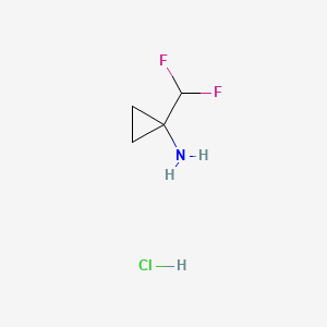 1-(Difluoromethyl)cyclopropanamine hydrochloride chemical structure (CAS 1803595-15-4)