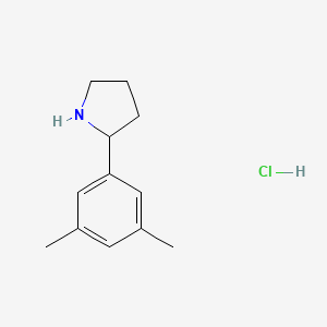 2-(3,5-Dimethylphenyl)pyrrolidine hydrochloride chemical structure (CAS 1803595-87-0)