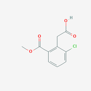 2-(2-Chloro-6-(methoxycarbonyl)phenyl)acetic acid chemical structure (CAS 1803599-41-8)