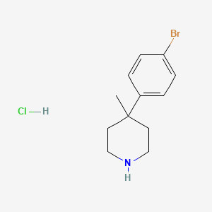 4-(4-Bromophenyl)-4-methylpiperidine hydrochloride chemical structure (CAS 1803608-16-3)