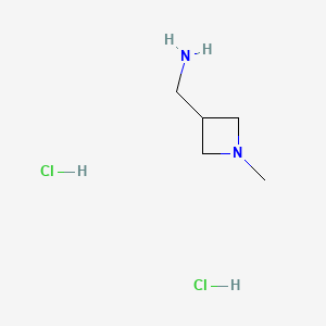 1-(1-methylazetidin-3-yl)methanamine dihydrochloride chemical structure (CAS 1803609-11-1)