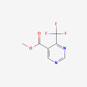 Methyl 4-(trifluoromethyl)pyrimidine-5-carboxylate chemical structure (CAS 1803738-77-3)