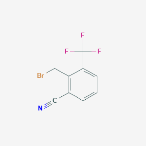 2-(Bromomethyl)-3-(trifluoromethyl)benzonitrile chemical structure (CAS 1803781-90-9)