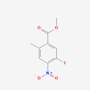 Methyl 5-fluoro-2-methyl-4-nitrobenzoate chemical structure (CAS 1803786-77-7)