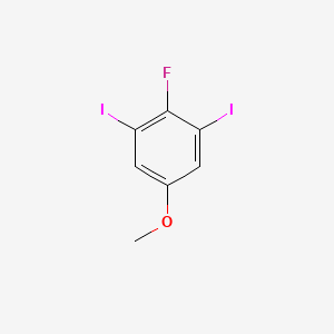 2-Fluoro-1,3-diiodo-5-methoxybenzene chemical structure (CAS 1803829-27-7)