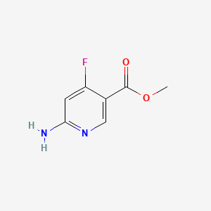 Methyl 6-amino-4-fluoronicotinate chemical structure (CAS 1803894-95-2)