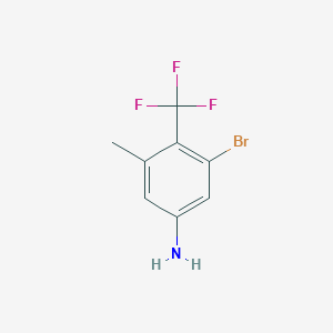 3-Bromo-5-methyl-4-(trifluoromethyl)aniline chemical structure (CAS 1804406-98-1)