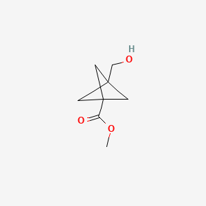 Methyl 3-(hydroxymethyl)bicyclo[1.1.1]pentane-1-carboxylate chemical structure (CAS 180464-87-3)