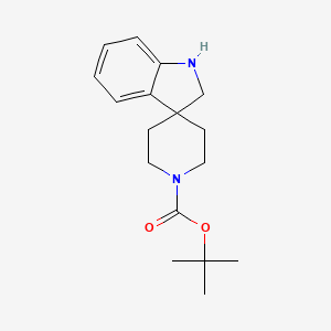 tert-Butyl spiro[indoline-3,4'-piperidine]-1'-carboxylate chemical structure (CAS 180465-84-3)