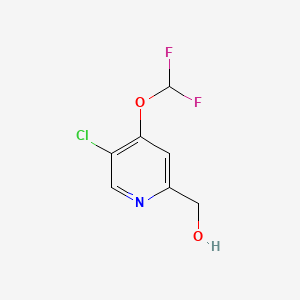 (5-Chloro-4-(difluoromethoxy)pyridin-2-yl)methanol chemical structure (CAS 1805028-11-8)