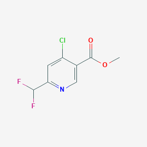 Methyl 4-chloro-6-(difluoromethyl)nicotinate chemical structure (CAS 1805196-45-5)